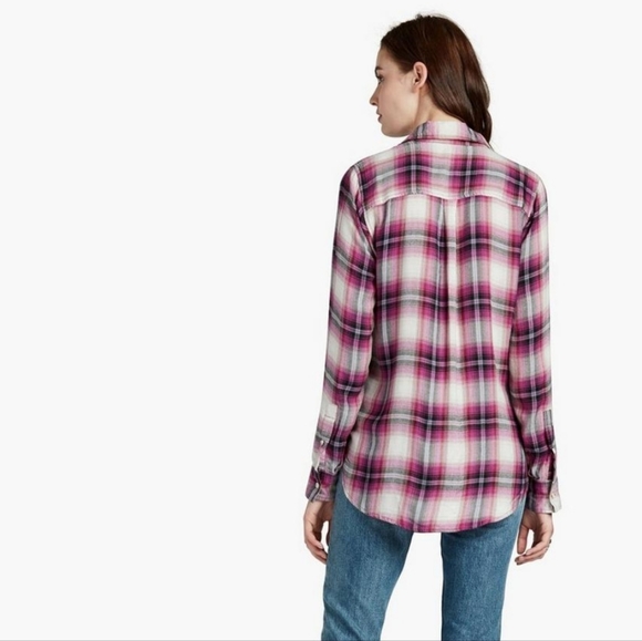 Lucky Brand - Side Button Plaid Shirt - Size XS - Picture 3 of 8